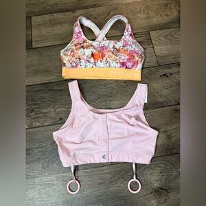 Under Armour Women's Floral Sports Bra - Orange and Pink